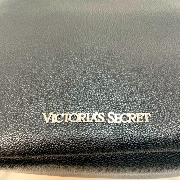 Victoria’s Secret NWT Black Faux Leather Fringe Drawstring Backpack Vegan - Picture 5 of 9